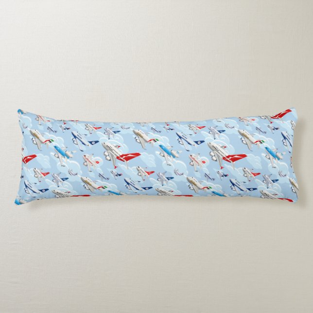 Cojín Personalizado de aviones comerciales sin fisuras (Anverso)