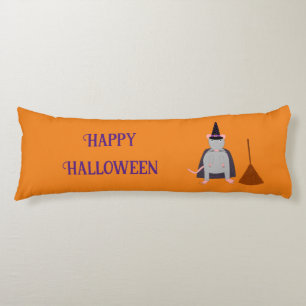 Cojín Personalizado de Halloween Witch Rat and Broom