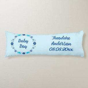 Cojín Personalizado de mariposas y flores Blue Baby Boy