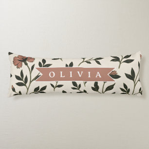 Cojín Personalizado Elegante Neutral Floral Vintage Pers