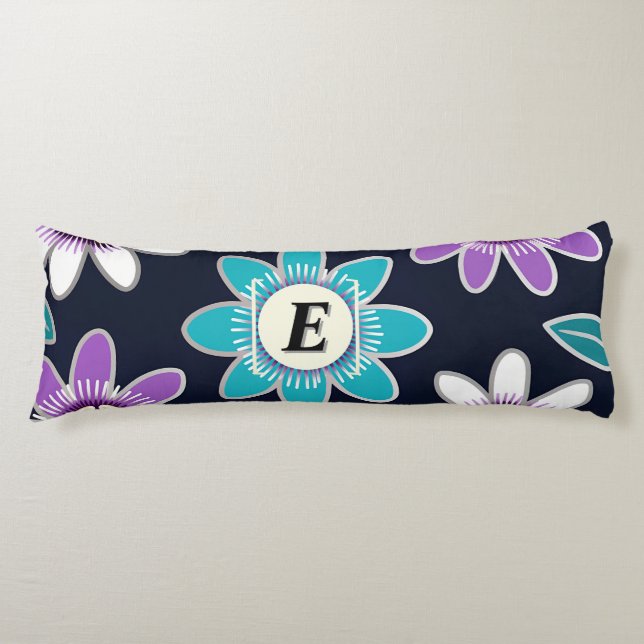 Cojín Personalizado Flor de pasión Monograma Pilar del c (Anverso)