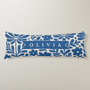 Cojín Personalizado Floral Folclórico Azul Nórdico Perso