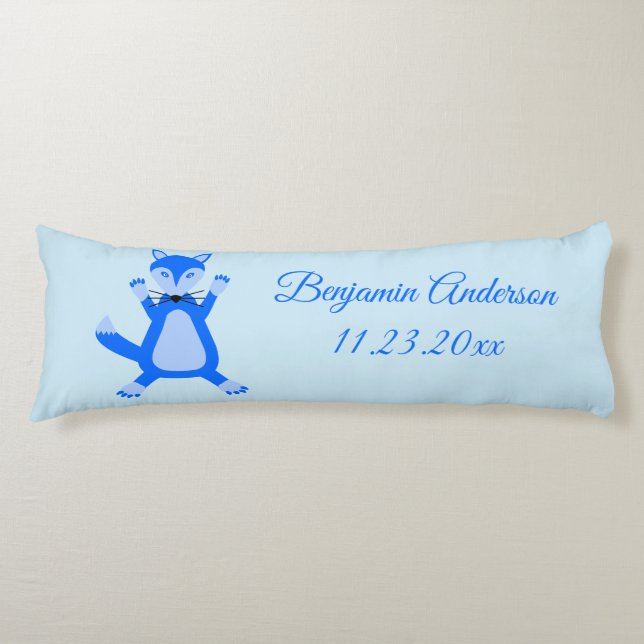 Cojín Personalizado Fox de Cute Blue Baby Boy (Anverso)