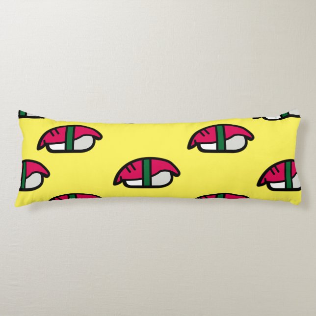 Cojín Personalizado Kawaii Sushi, Arroz de Pescado y Alg (Anverso)