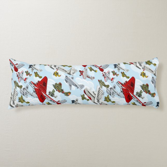 Cojín Personalizado retro aviones patrón tejido funda de (Anverso)