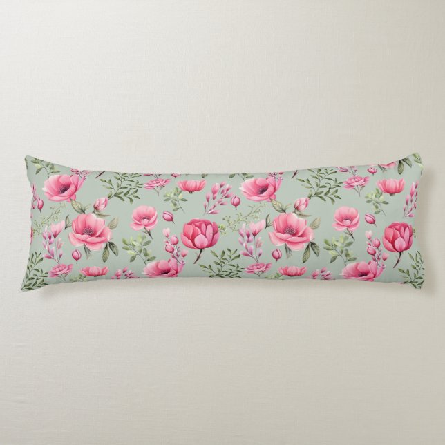 Cojín Pétalos de Blush Meadow en Flor (Anverso)