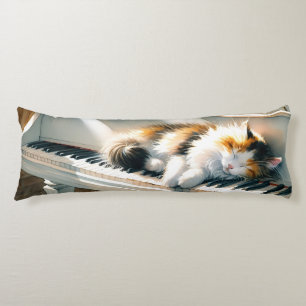 Cojín Piano de Ensueño Cottagecore con Gato bajo la Luz 