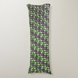Cojín Piezas rectangulares talladas y manchadas, verde g