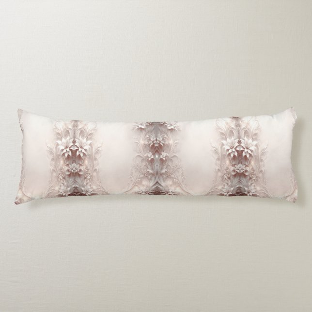 Cojín Pilar blanco de cuerpo floral de marfil (Anverso)