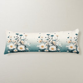 Cojín Pilar blanco del cuerpo azul floral