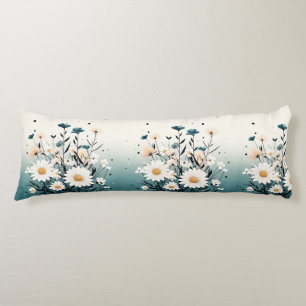 Cojín Pilar blanco del cuerpo azul floral