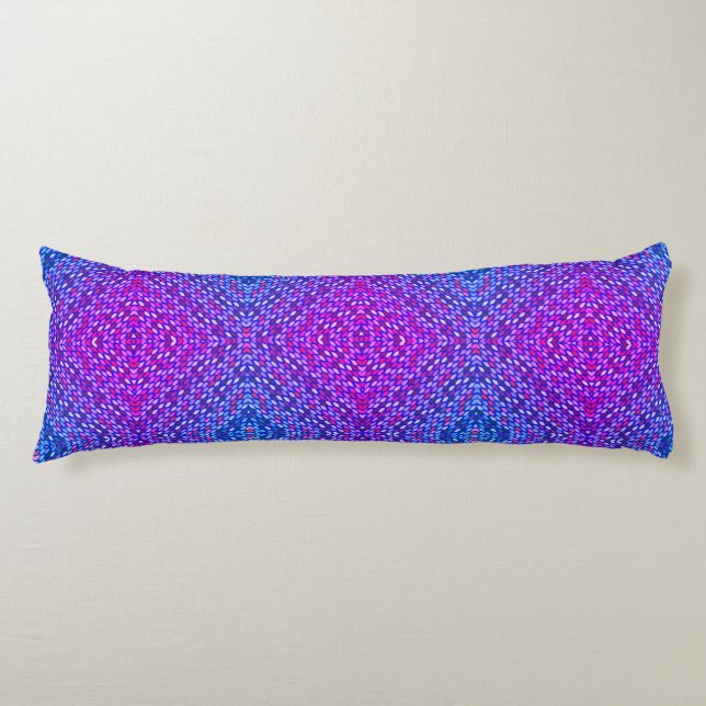 Cojín Pilar corporal reversible Boho Azul Morado Verde (Anverso)
