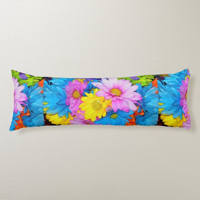 Cojín Pilar de mezcla de flores de margarita (Anverso)