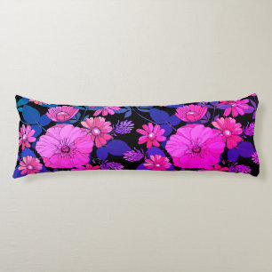 Cojín Pilar del cuerpo de impresión de flores rosadas y 