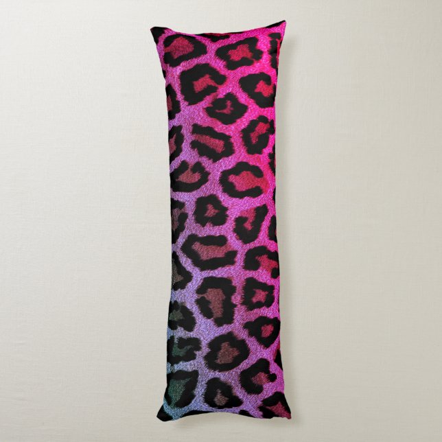 Cojín Pilar del cuerpo de impresión de leopardo rosa (Atrás (Vertical))