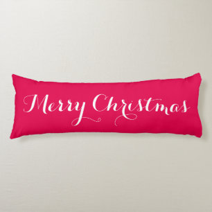 Cojín Pilar del cuerpo de navidad rojo merry