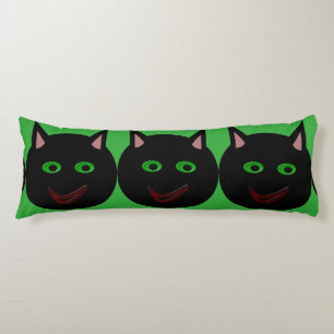 Cojín Pilar del cuerpo del gato negro de Halloween