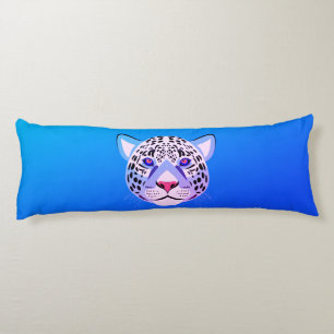 Cojín Pilar del cuerpo del leopardo azul y púrpura