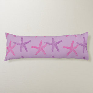 Cojín Pilar del cuerpo del lino rosado y púrpura