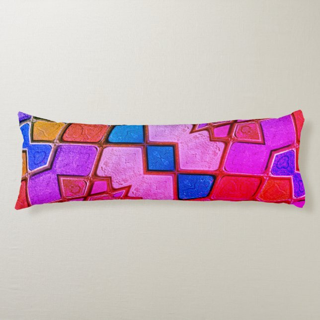 Cojín Pilar del cuerpo del patrón de tonos multicolor (Anverso)