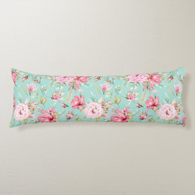 Cojín Pilar del cuerpo del patrón floral (Anverso)