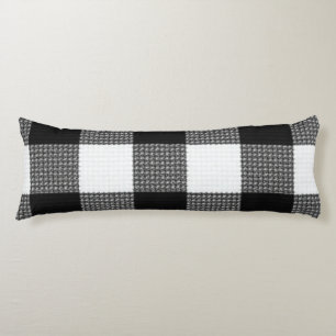 Cojín Pilar del cuerpo del patrón negro y blanco