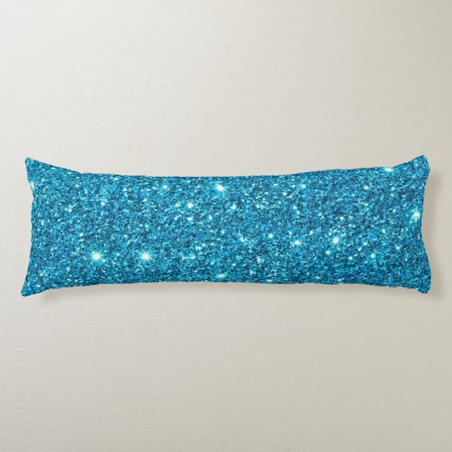 Cojín Pilar del cuerpo del Purpurina Faux azul claro (Anverso)