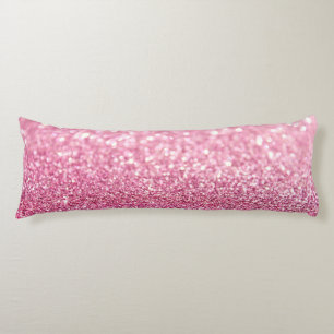 Cojín Pilar del cuerpo del Purpurina Faux rosa claro