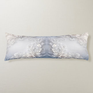 Cojín Pilar del cuerpo floral blanco