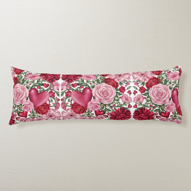 Cojín Pilar del cuerpo floral romántico (Anverso)