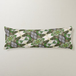 Cojín Pilar verde / blanco del cuerpo con pájaro trasero