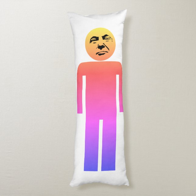 Cojín Pillow del cuerpo de Donald Trump Voodoo (Atrás (Vertical))