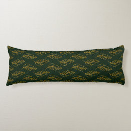 Cojín Pillow del cuerpo de hoja de oro y verde esmeralda