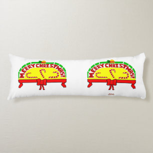 Cojín Pillow del cuerpo de los saludos de Navidad