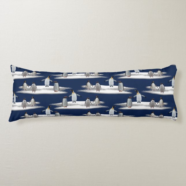 Cojín Pillow del cuerpo del Fiesta de Iceberg pingüino ( (Anverso)