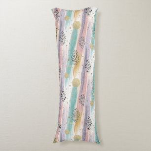 Cojín Pincel Pastel y Resumen Geométrico Oro