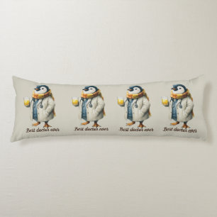 Cojín Pingüino de invierno personalizado "Mejor médico d
