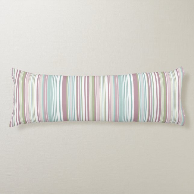 Cojín Pink, Aqua, mint, spring rain and mauve stripes (Anverso)