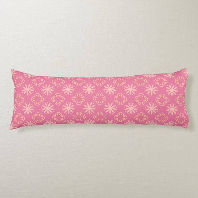 Cojín Pink Flowers Pattern Body Pillow (Anverso)