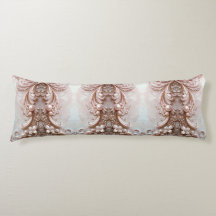 Pink Ornate Pearl and Floral Body Pillow