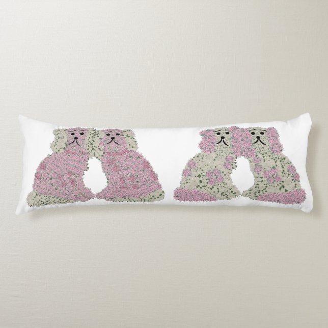 Cojín Pink Staffordshire Dogs Ginger Jars Lumbar (Anverso)