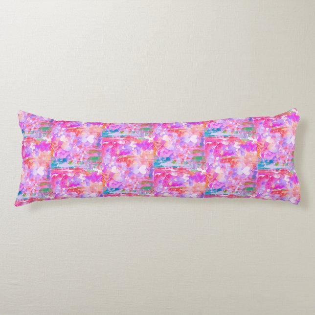 Cojín Pinkalicious Abstract Heart Design Body Pillow (Anverso)