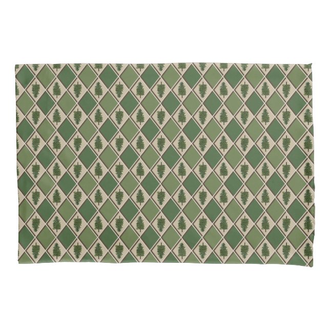 Cojín Pinos y Funda de Almohada Arlequín (Anverso)