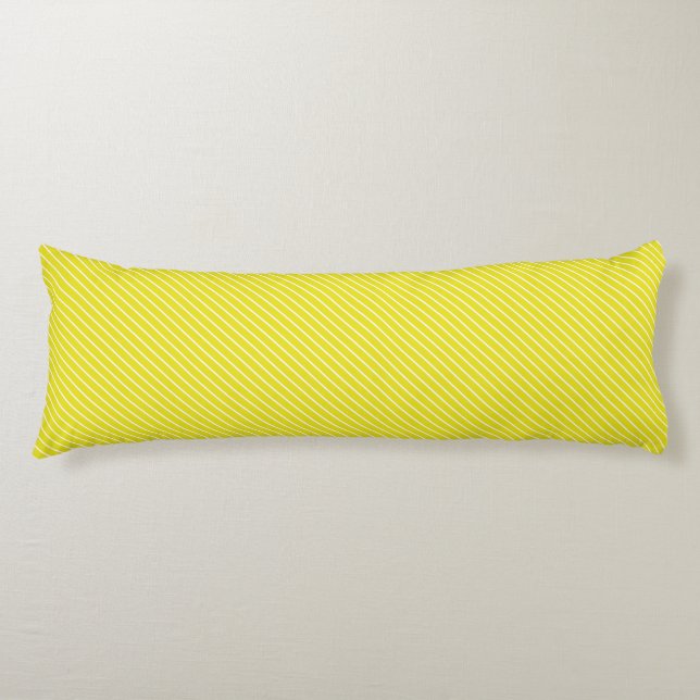 Cojín Pinstripes diagonales - amarillo mostaza y blanco (Anverso)