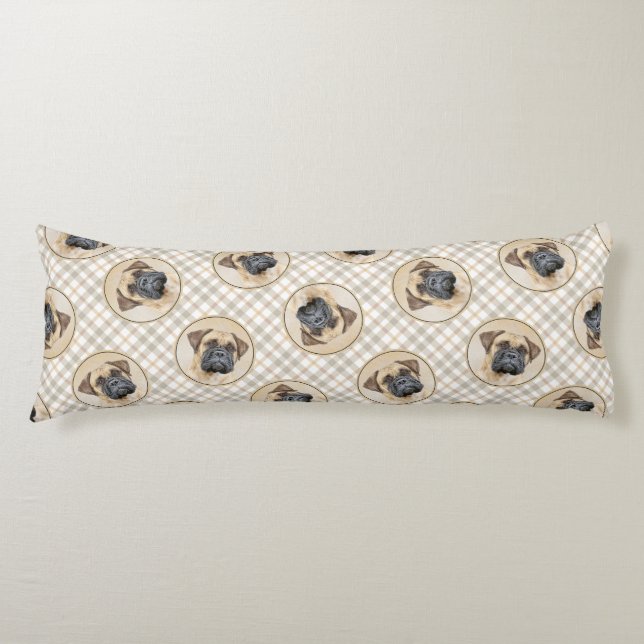 Cojín Pintura de Bullmastiff Fawn Red Sable Cute Dog Art (Anverso)