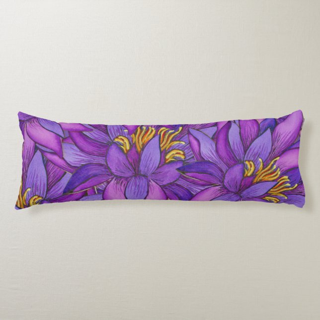 Cojín Pintura de flores de Sri Lanka Lotus (Anverso)