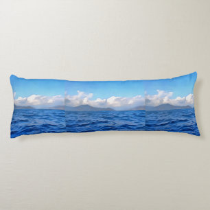 Cojín Pintura de la Costa Turquesa del Marmaris Azul Ege