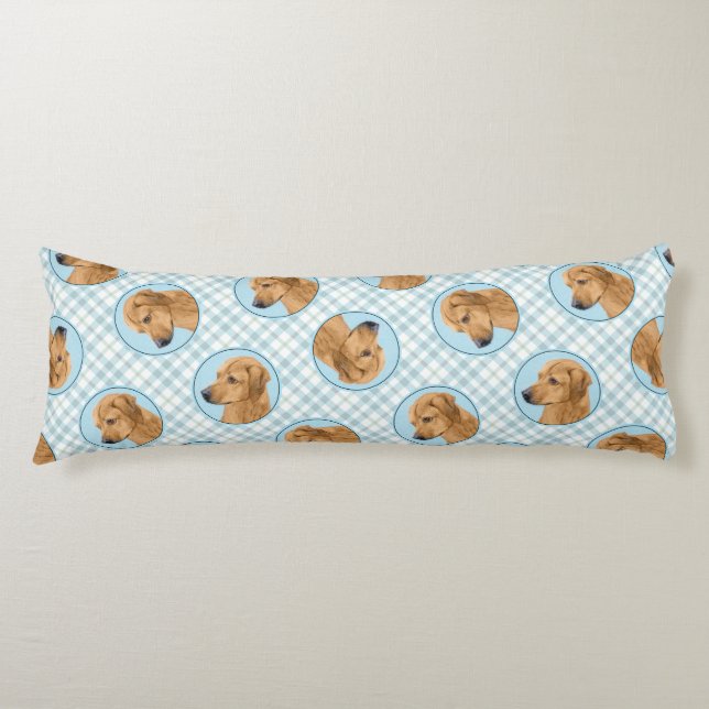 Cojín Pintura de Rhodesian Ridgeback Rojo Trigo Perro Ar (Anverso)