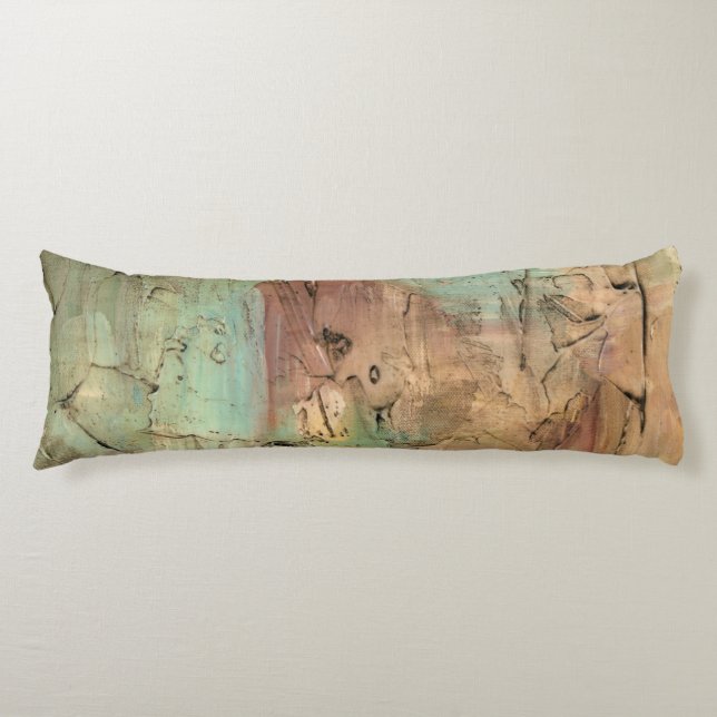 Cojín Pintura de tono de la Tierra con superficie rota (Anverso)
