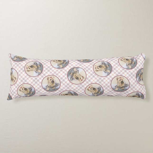 Cojín Pintura de Yorkshire Terrier Cute Original Dog Art (Anverso)